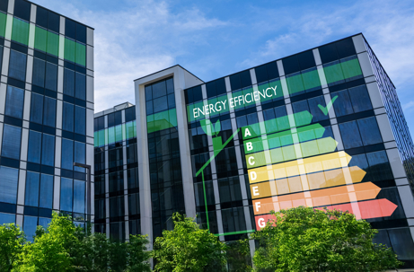 Modern Buildings Showcasing Energy Efficiency Ratings
