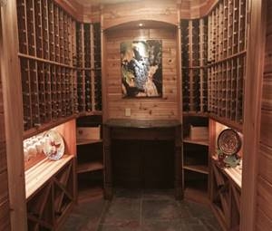 wine cellar remodel by Hartland Construction